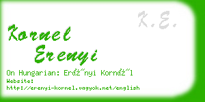 kornel erenyi business card